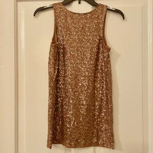 Bronze-gold sequins J Crew tank top